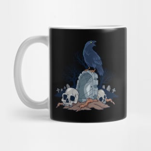 Goth and Gothic - Graveyard with Raven Skulls Mug